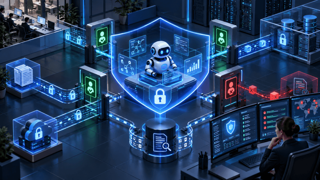 Secure AI agent environment with permission gates, encrypted data paths, and audit logs